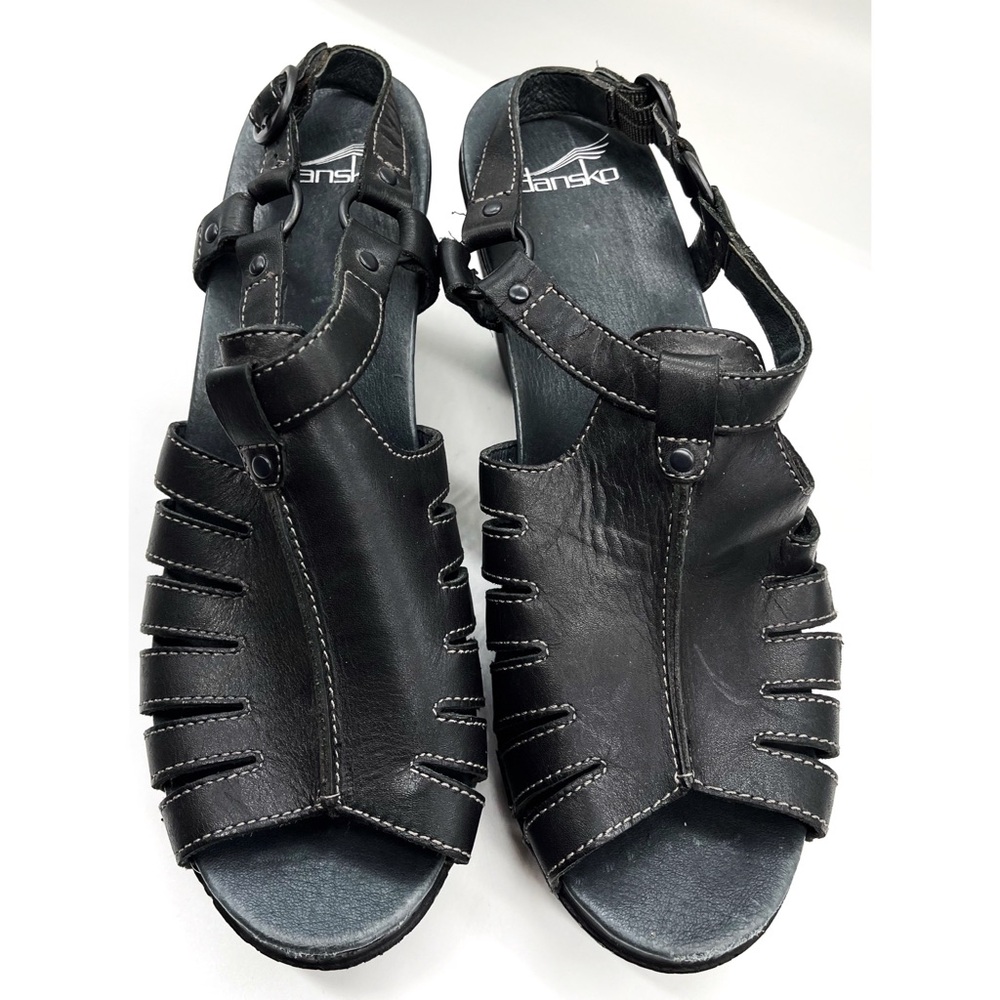 Dansko Randa Dress Sandals Womens 41 US 10.5-11 Black Leather Comfort Shoes